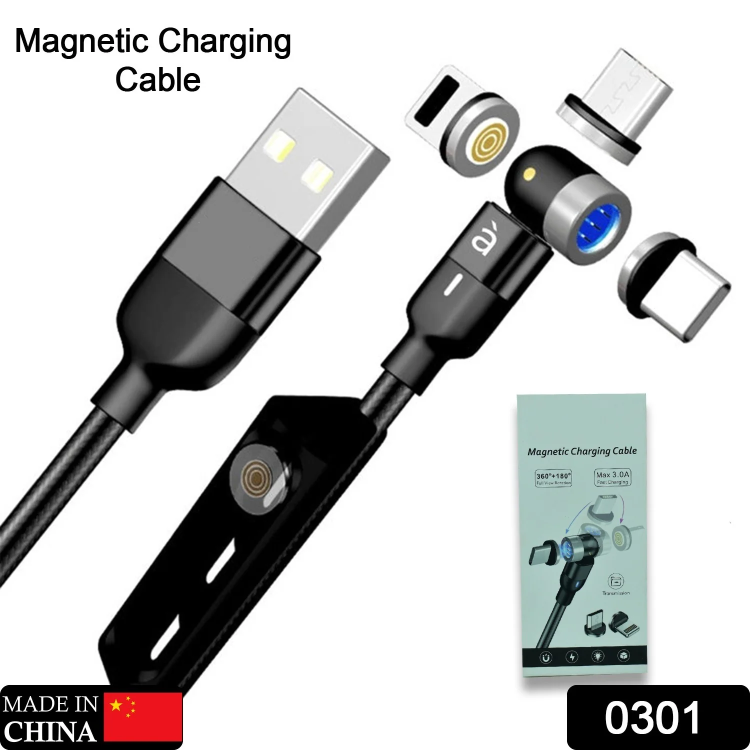 3 in 1 magnetic charging cable